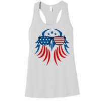 Patriotic American Bald Eagle Women's Racerback Tank