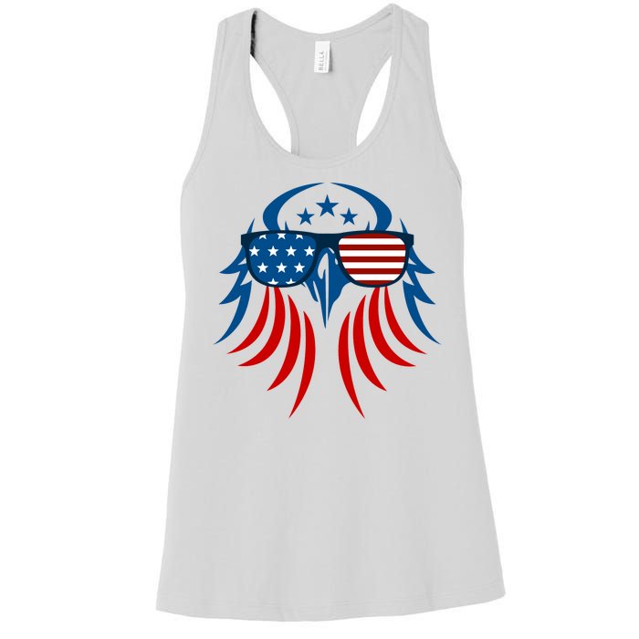 Patriotic American Bald Eagle Women's Racerback Tank