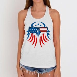 Patriotic American Bald Eagle Women's Knotted Racerback Tank