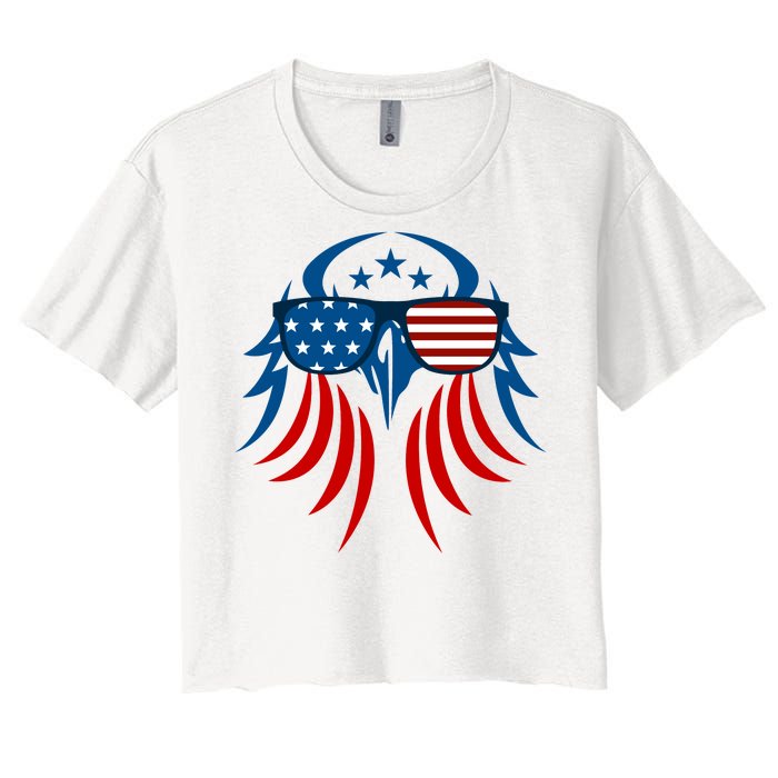 Patriotic American Bald Eagle Women's Crop Top Tee