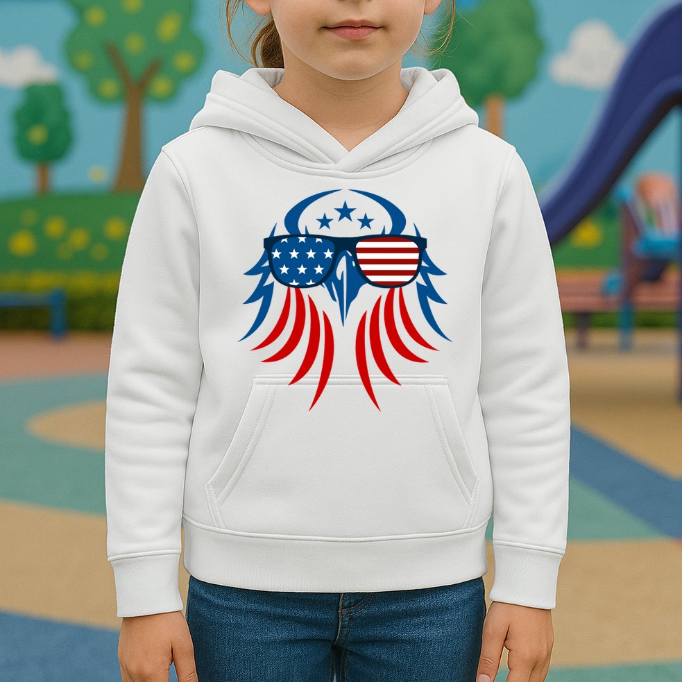 Patriotic American Bald Eagle Kids Hoodie