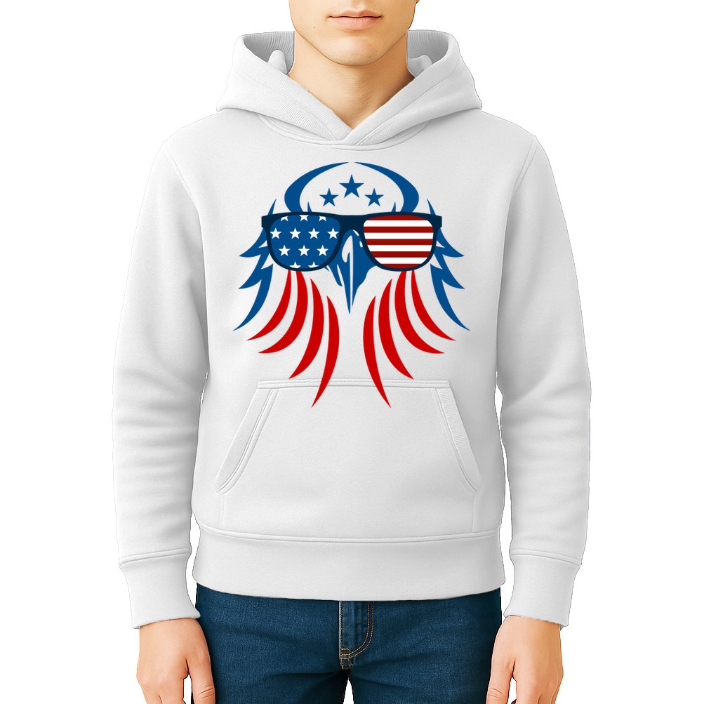 Patriotic American Bald Eagle Kids Hoodie