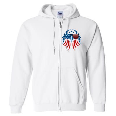 Patriotic American Bald Eagle Full Zip Hoodie