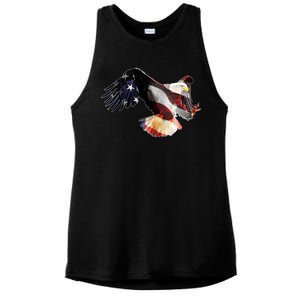 Patriotic American Bold Eagle Ladies PosiCharge Tri-Blend Wicking Tank