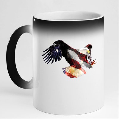 Patriotic American Bold Eagle 11oz Black Color Changing Mug