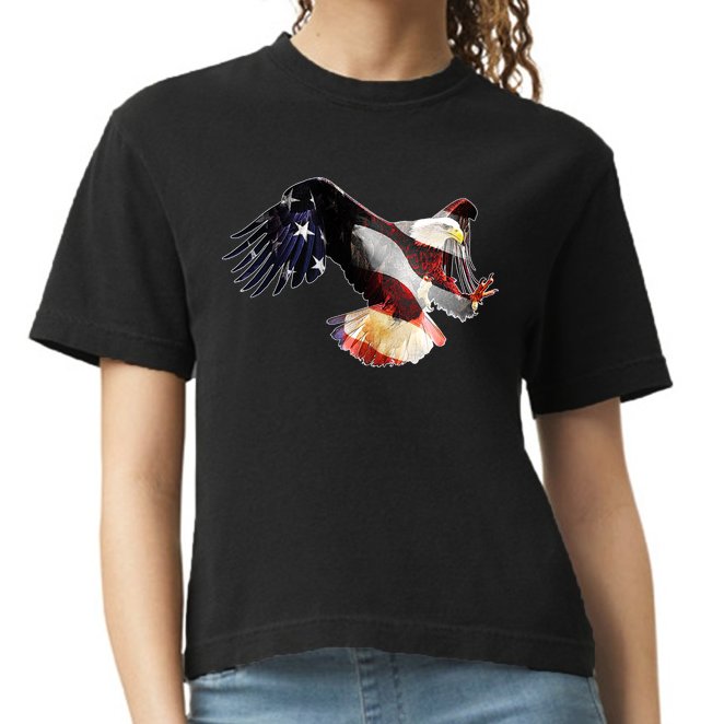 Patriotic American Bold Eagle Comfort Colors Boxy T-Shirt