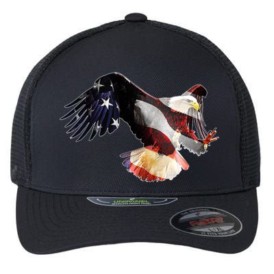 Patriotic American Bold Eagle Flexfit Unipanel Trucker Cap