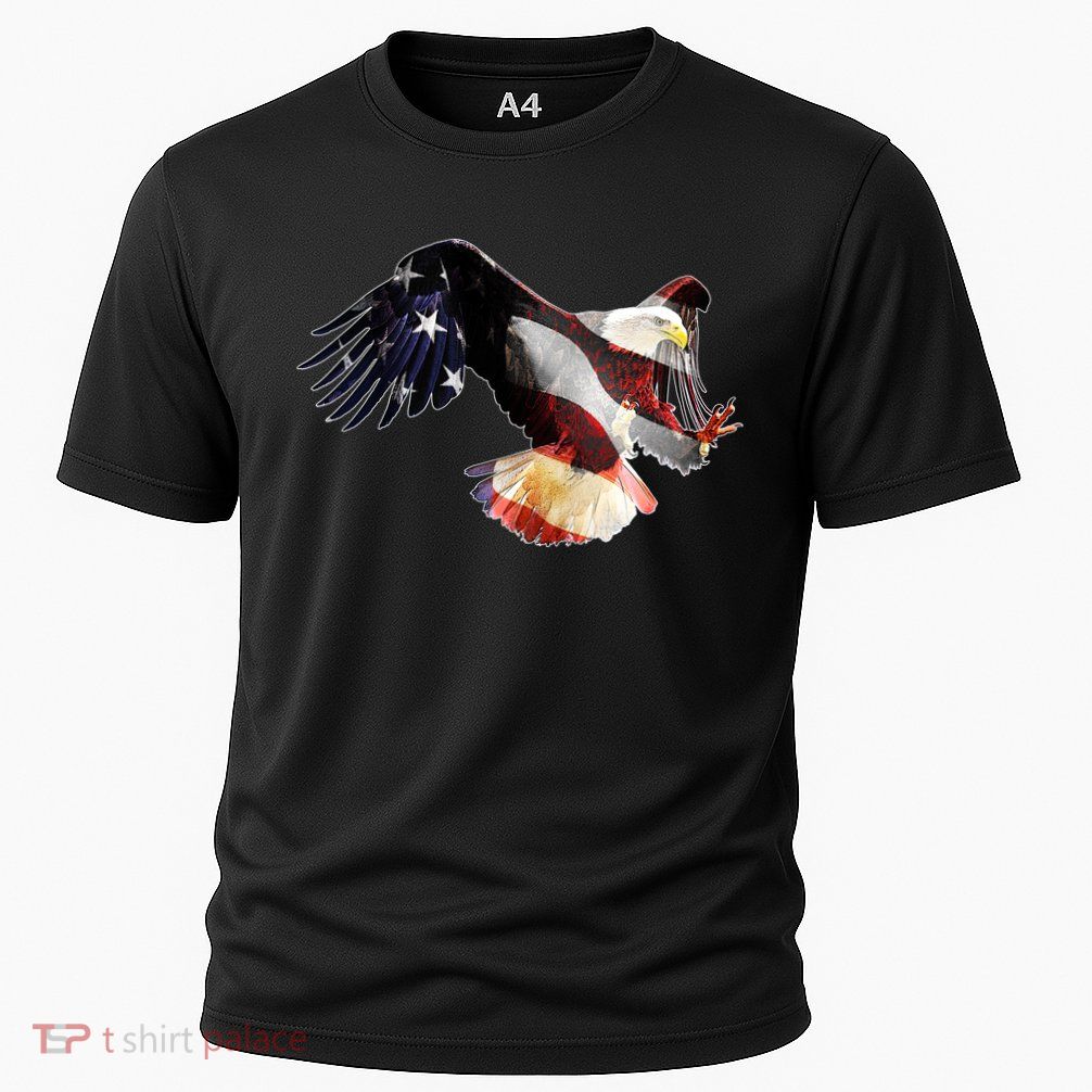 Patriotic American Bold Eagle Cooling Performance Crew T-Shirt