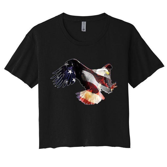 Patriotic American Bold Eagle Crop Top