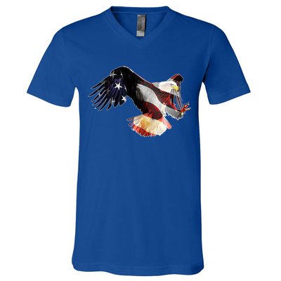 Patriotic American Bold Eagle V-Neck T-Shirt