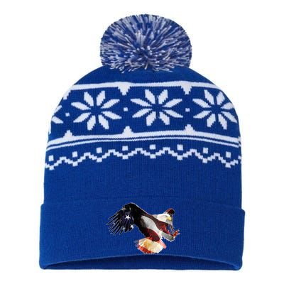 Patriotic American Bold Eagle USA-Made Snowflake Beanie