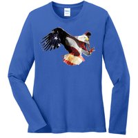 Patriotic American Bold Eagle Ladies Long Sleeve Shirt