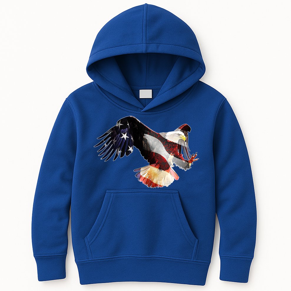 Patriotic American Bold Eagle Kids Hoodie