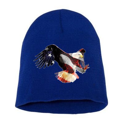 Patriotic American Bold Eagle Short Acrylic Beanie
