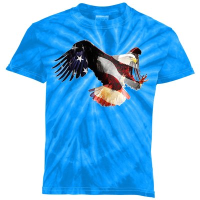 Patriotic American Bold Eagle Kids Tie-Dye T-Shirt