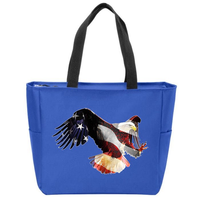 Patriotic American Bold Eagle Zip Tote Bag