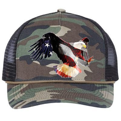 Patriotic American Bold Eagle Retro Rope Trucker Hat Cap