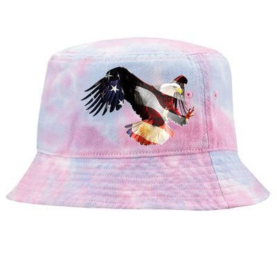 Patriotic American Bold Eagle Tie-Dyed Bucket Hat