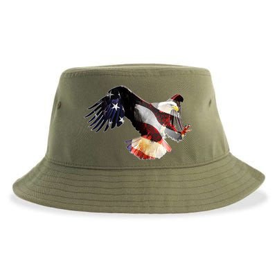 Patriotic American Bold Eagle Sustainable Bucket Hat