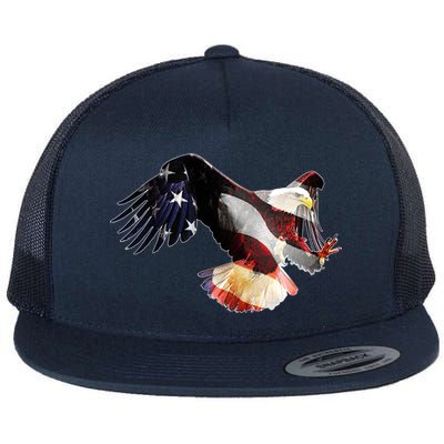 Patriotic American Bold Eagle Flat Bill Trucker Hat