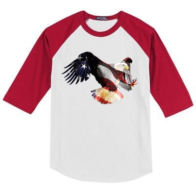 Patriotic American Bold Eagle Kids Colorblock Raglan Jersey