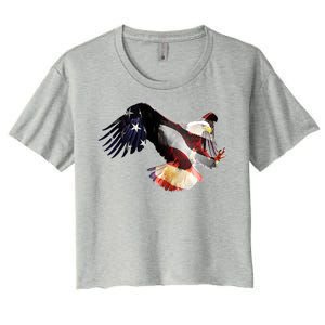 Patriotic American Bold Eagle Women's Crop Top Tee