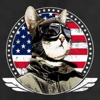 Patriotic American Cat Pilot Adult Drive Performance Visor
