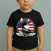Patriotic American Cat Pilot Toddler T-Shirt