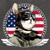 Patriotic American Cat Pilot Vector Backpack