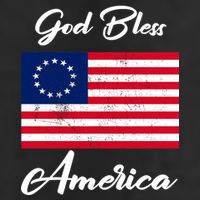 Patriotic Betsy Ross Flag God Bless America 7 Panel Mesh Trucker Snapback Hat