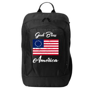 Patriotic Betsy Ross Flag God Bless America City Backpack