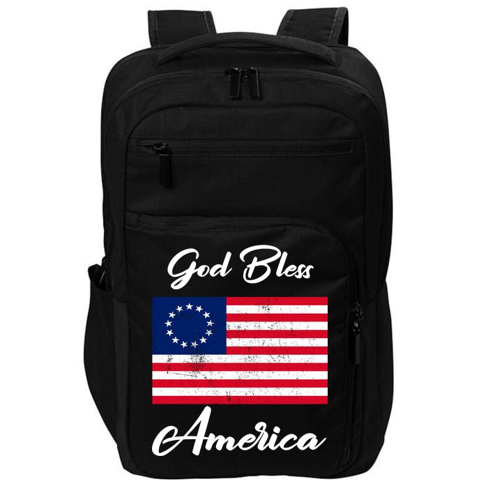 Patriotic Betsy Ross Flag God Bless America Impact Tech Backpack