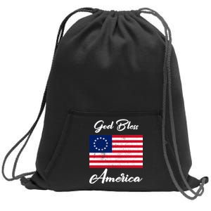 Patriotic Betsy Ross Flag God Bless America Sweatshirt Cinch Pack Bag