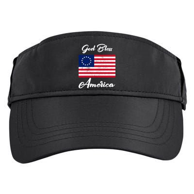 Patriotic Betsy Ross Flag God Bless America Adult Drive Performance Visor