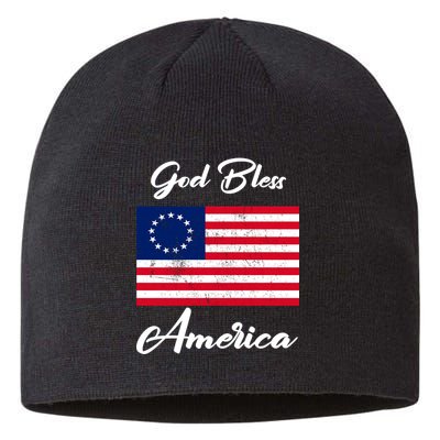 Patriotic Betsy Ross Flag God Bless America Sustainable Beanie