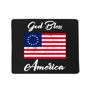 Patriotic Betsy Ross Flag God Bless America Mousepad