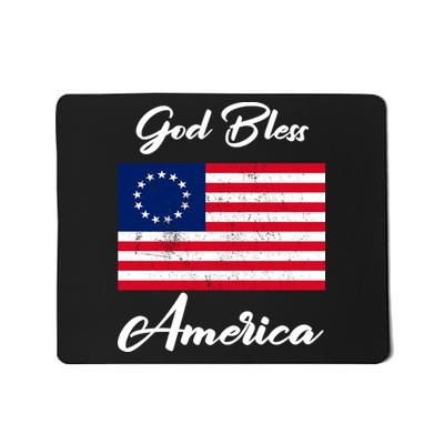 Patriotic Betsy Ross Flag God Bless America Mousepad