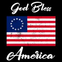 Patriotic Betsy Ross Flag God Bless America Baby Bodysuit