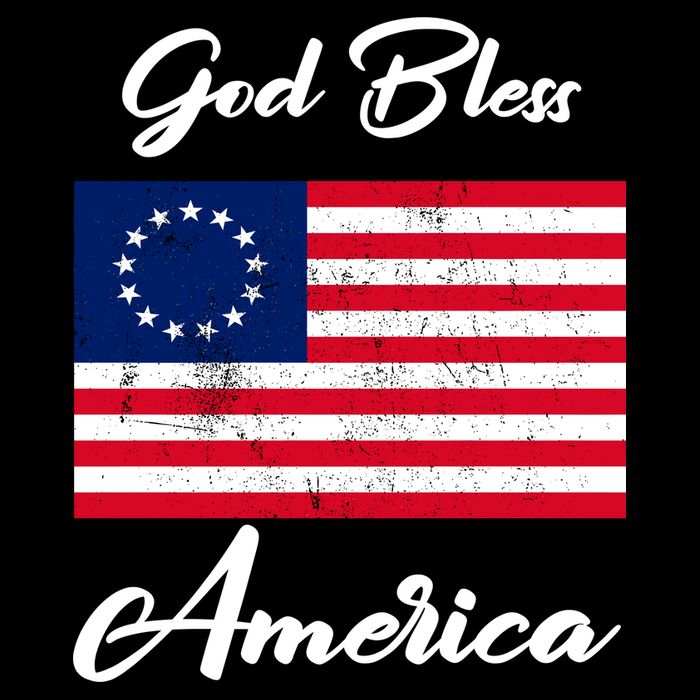 Patriotic Betsy Ross Flag God Bless America Baby Bodysuit