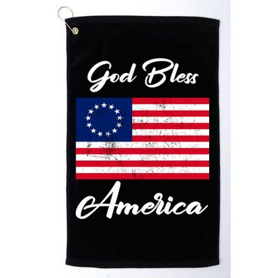 Patriotic Betsy Ross Flag God Bless America Golf Towel