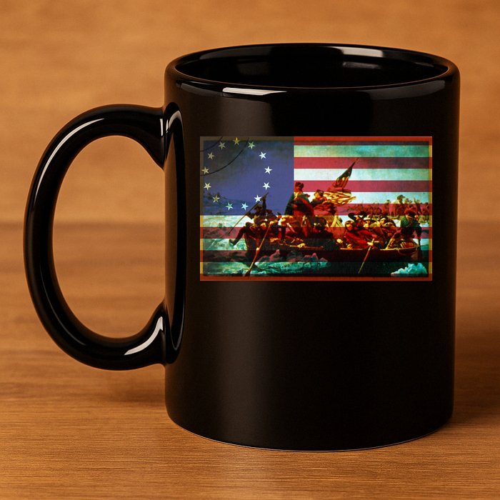 Patriotic Betsy Ross The Crossing Of Delaware 11oz C Handle Ceramic Mug