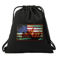 Patriotic Betsy Ross The Crossing Of Delaware Drawstring Bag