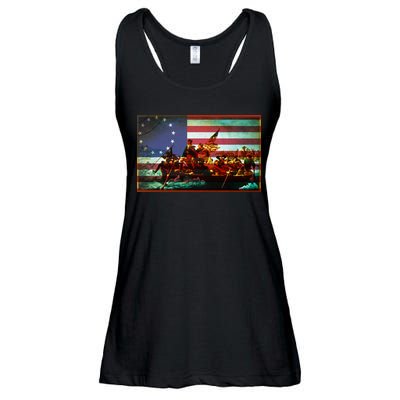 Patriotic Betsy Ross The Crossing Of Delaware Ladies Essential Flowy Tank
