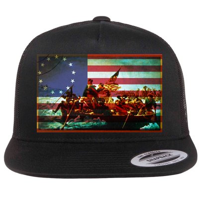 Patriotic Betsy Ross The Crossing Of Delaware Flatbill Hat