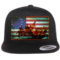 Patriotic Betsy Ross The Crossing Of Delaware Flat Bill Trucker Hat