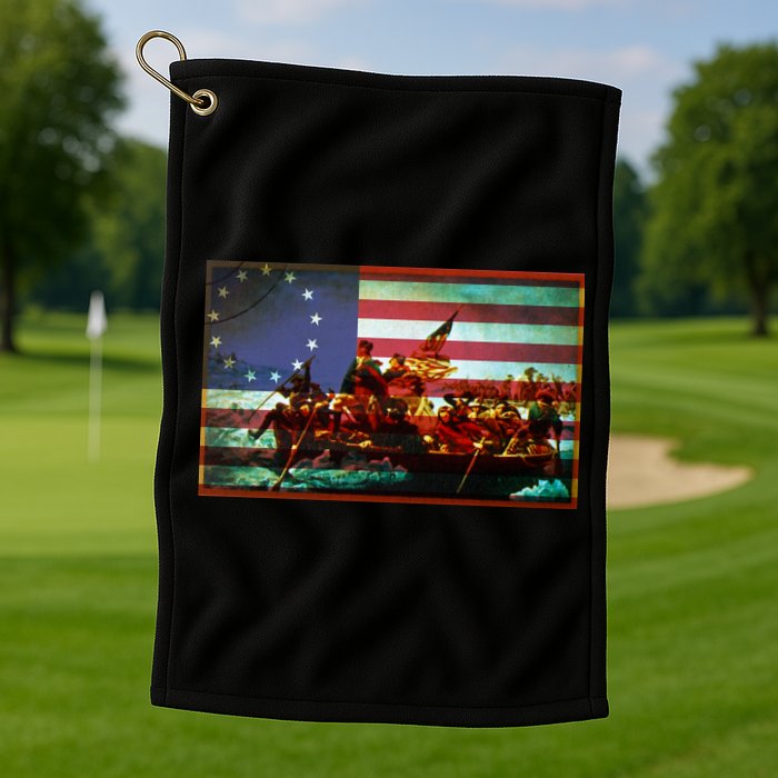 Patriotic Betsy Ross The Crossing Of Delaware Golf Towel