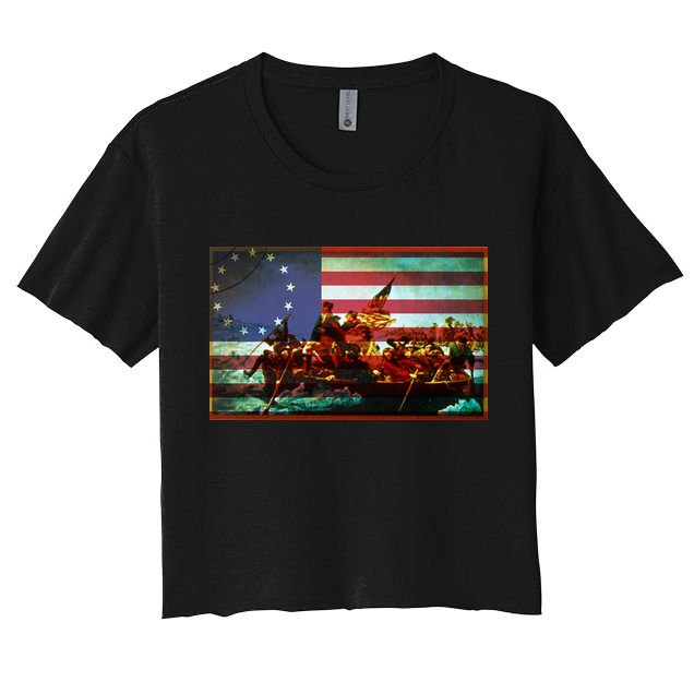 Patriotic Betsy Ross The Crossing Of Delaware Crop Top
