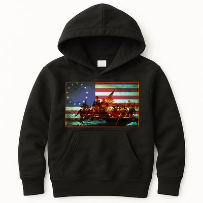 Patriotic Betsy Ross The Crossing Of Delaware Kids Hoodie