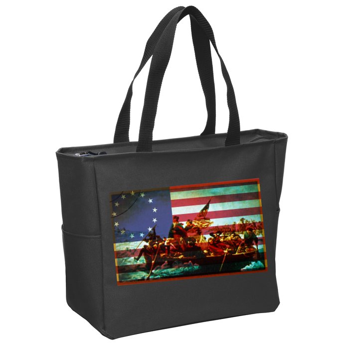 Patriotic Betsy Ross The Crossing Of Delaware Zip Tote Bag