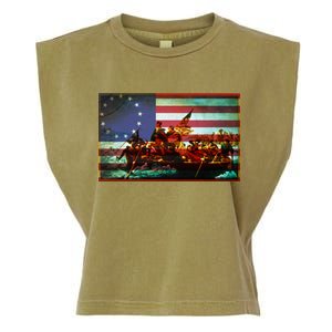 Patriotic Betsy Ross The Crossing Of Delaware Garment-Dyed Women's Muscle Tee